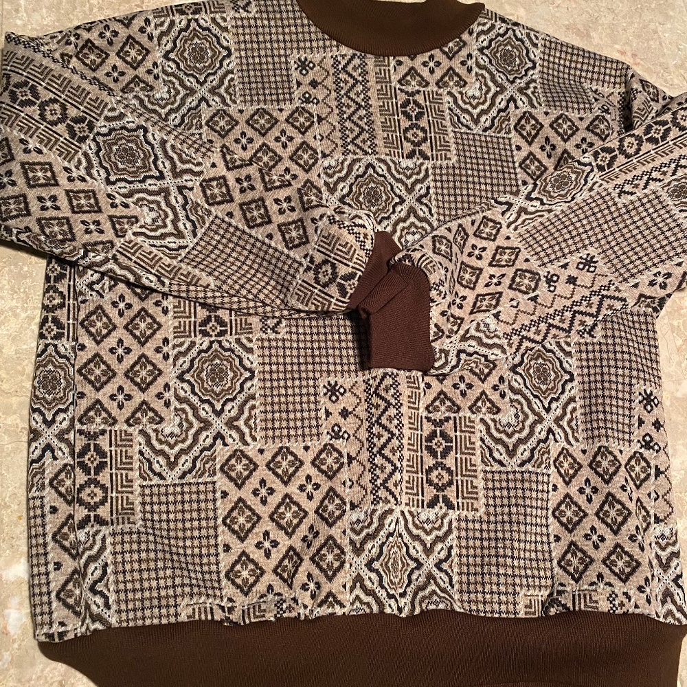 Vintage Brown Design Sweater Grandpa